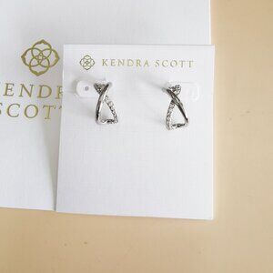 Kendra Scott Annie Infinity Collection. Silver White Crystal Earrings